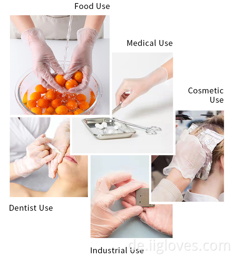 Fabrik Großhandel PVC PE -Pulver frei für Lebensmittel klare transparente Haushaltsreinigung Plastik -Vinylhandschuhe